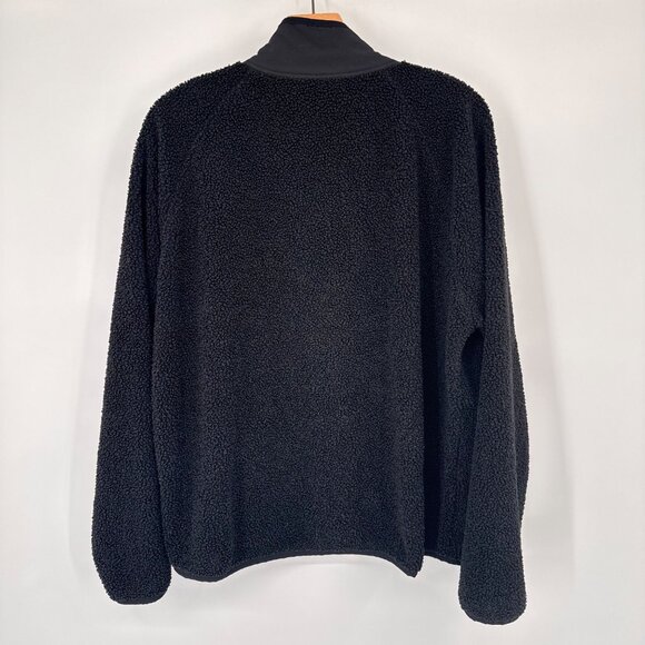 Victorias Secret Pink Black Sherpa Fleece Jacket size large Snap pockets - Picture 12 of 12